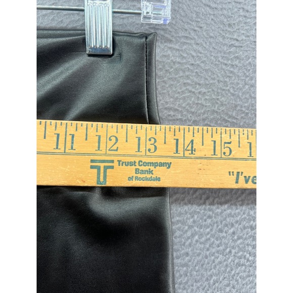 Spanx Leggings Sz S High Waisted Faux Leather Black Shiny Stretch Athleisure - Picture 4 of 10